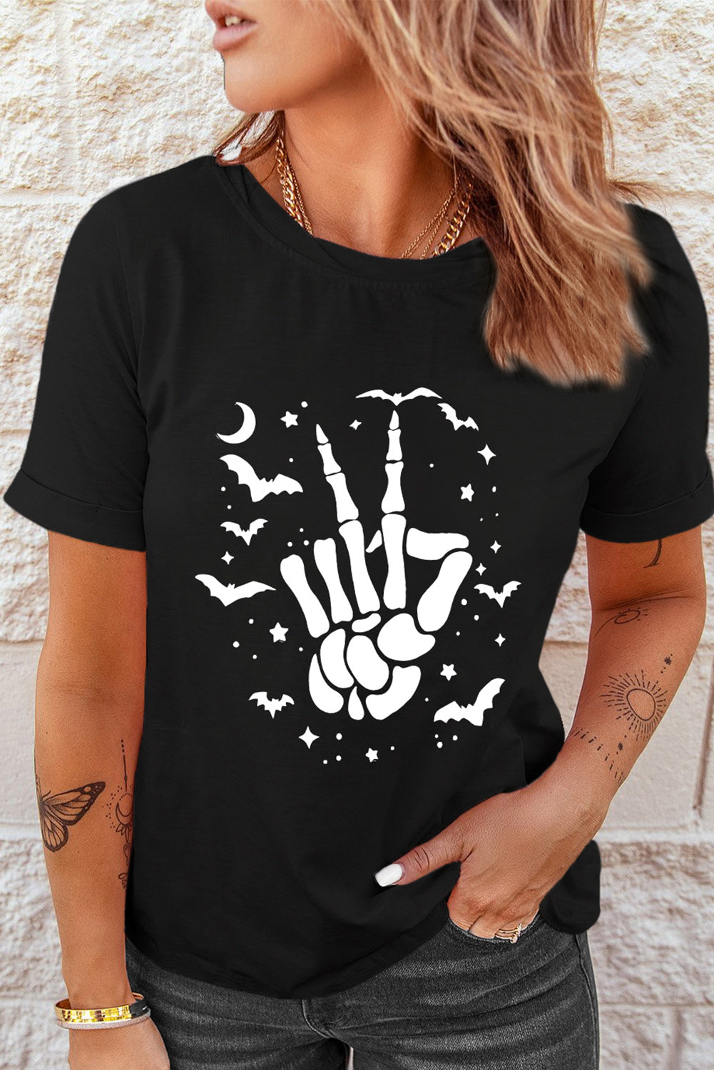 Black Halloween Sunflower Pumpkin Graphic Tee