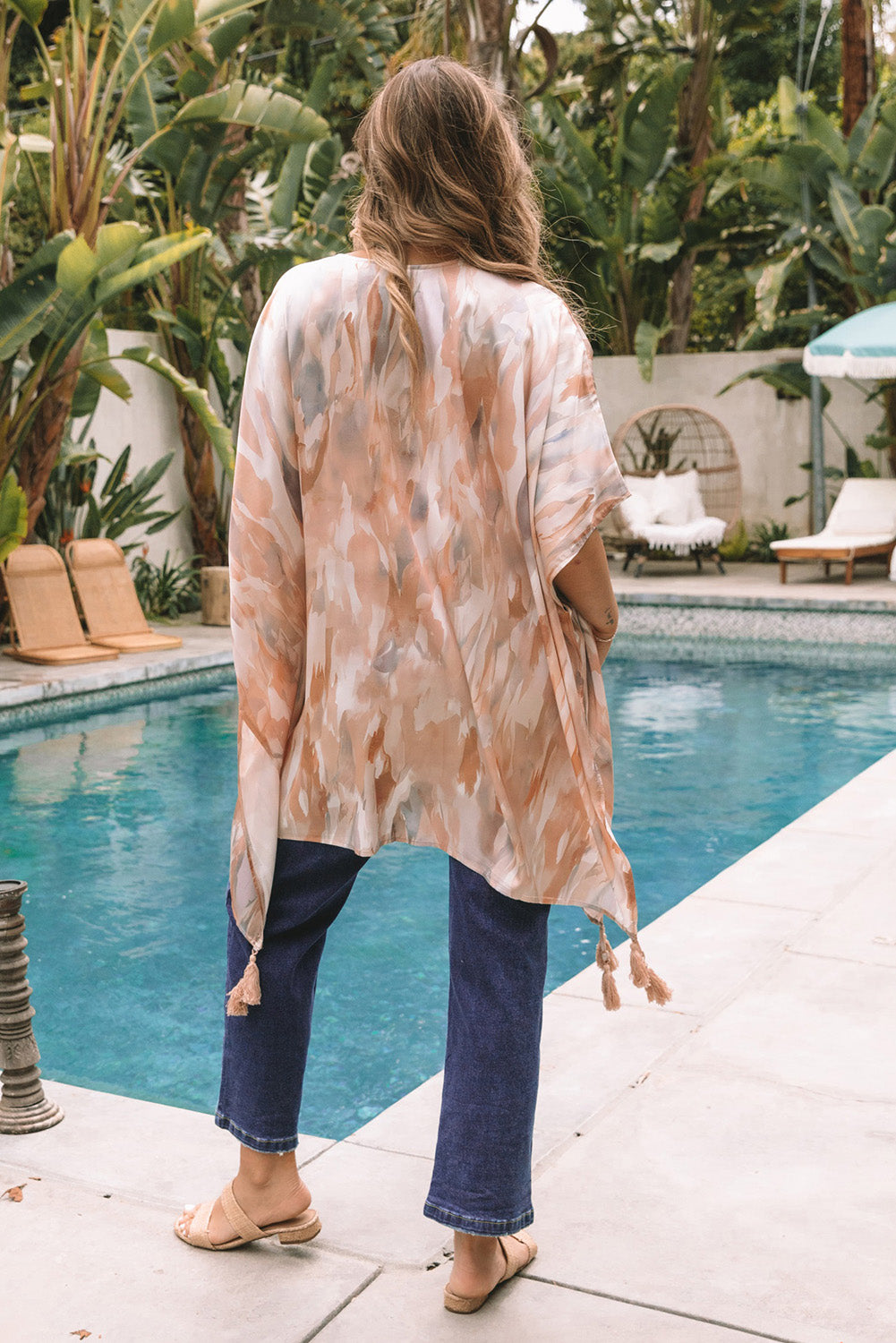 Abstract Short Sleeve Kimono