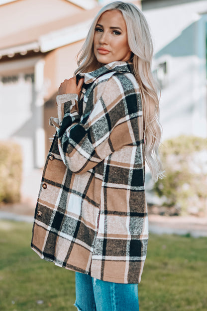 Cozy up in this top-notch, high-quality jacket - perfect for keeping cold temps at bay! Its plaid print gives it a cool, casual look that's made even more stylish with a button closure design. All that, and it pairs with all your favorite bottoms and tops! 100% Polyester in Brown, Beige, Gray, or Violet - pick your fave!