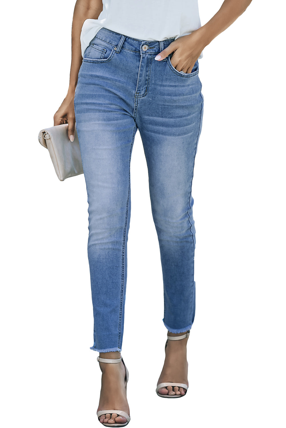 High Waist Ankle Skinny Jeans