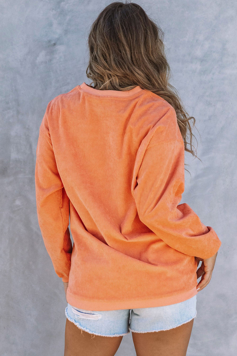 Sudadera con gráfico de sonrisa de calabaza 