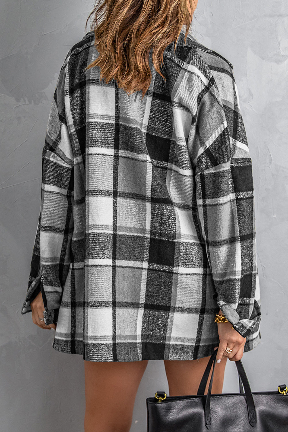 Cozy up in this top-notch, high-quality jacket - perfect for keeping cold temps at bay! Its plaid print gives it a cool, casual look that's made even more stylish with a button closure design. All that, and it pairs with all your favorite bottoms and tops! 100% Polyester in Brown, Beige, Gray, or Violet - pick your fave!