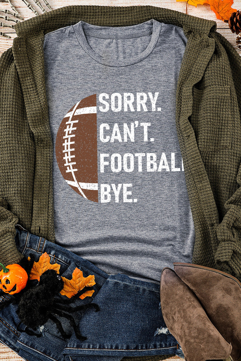 Show your love for the game with this chic Football Graphic tee! This classic crewneck offers ultimate comfort and breathability - crafted with a soft combination of 95% Polyester and 5% Elastane. Ready, set...Game Day!