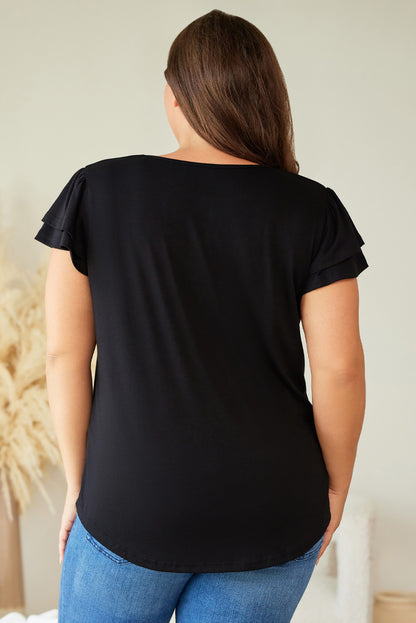 Ruffled Short Sleeve Top