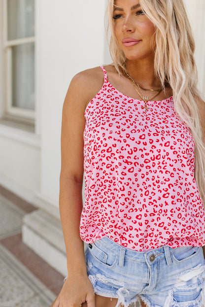 Vestido camisero con escote en V y estampado de leopardo en color rosa