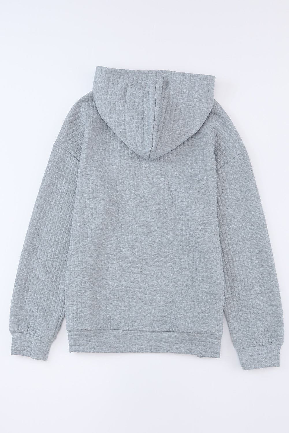 Sudadera con capucha acolchada de talla grande con bolsillos estilo canguro en color gris