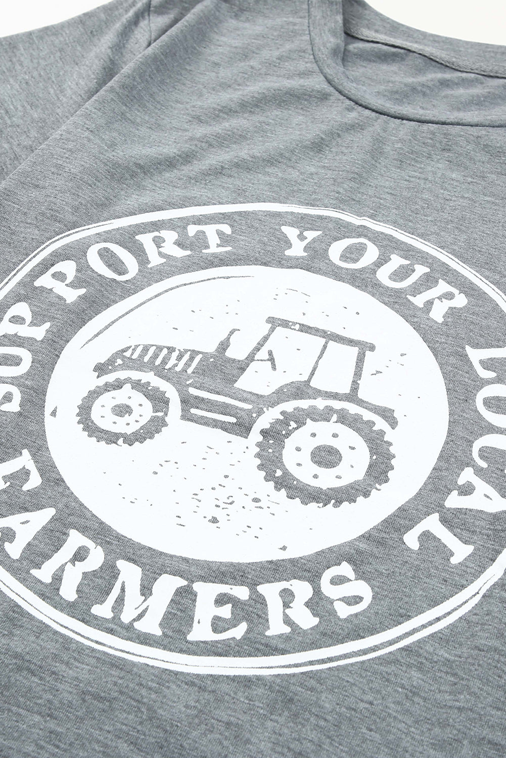 Camiseta con gráfico gris APOYA A TUS AGRICULTORES LOCALES