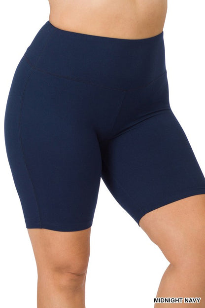 Pantalones cortos de ciclista con cintura ancha cepillada Plus