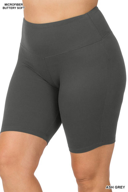 Pantalones cortos de ciclista con cintura ancha cepillada Plus