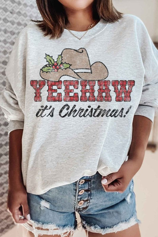 SUDADERA CON GRÁFICOS NAVIDEÑOS DE YEEHAW COUNTRY