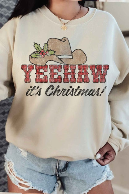 SUDADERA CON GRÁFICOS NAVIDEÑOS DE YEEHAW COUNTRY