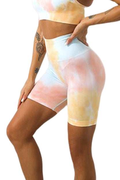 Tie Dye Tummy Control High Waist Skinny Yoga Shorts