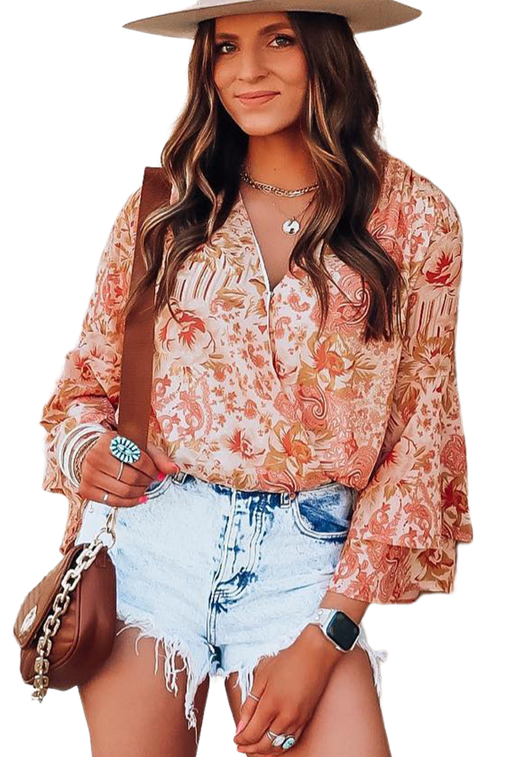 Bell Sleeve Floral Bodysuit