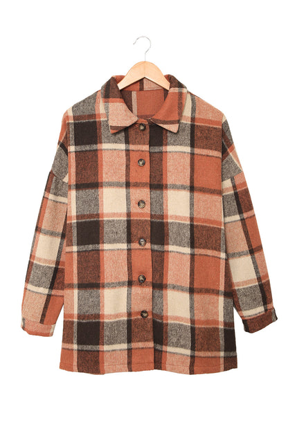 Cozy up in this top-notch, high-quality jacket - perfect for keeping cold temps at bay! Its plaid print gives it a cool, casual look that's made even more stylish with a button closure design. All that, and it pairs with all your favorite bottoms and tops! 100% Polyester in Brown, Beige, Gray, or Violet - pick your fave!