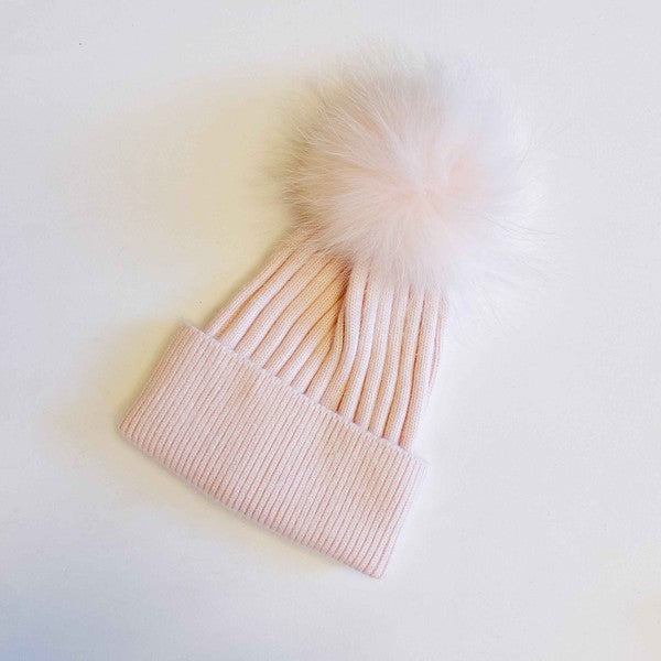 Gorro de lujo de piel auténtica de angora pura