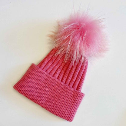 Gorro de lujo de piel auténtica de angora pura