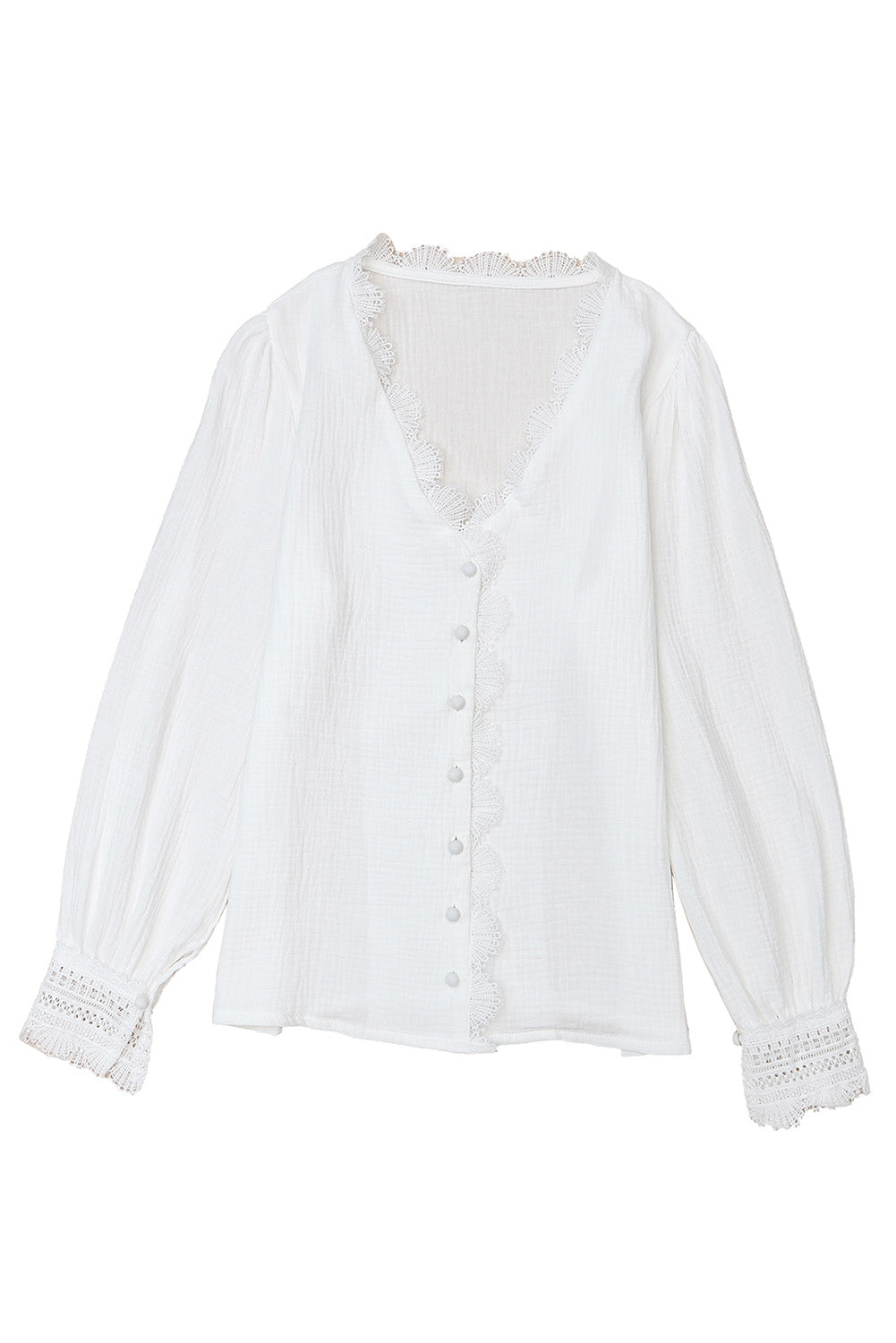 Blusa de crochet con escote en V profundo