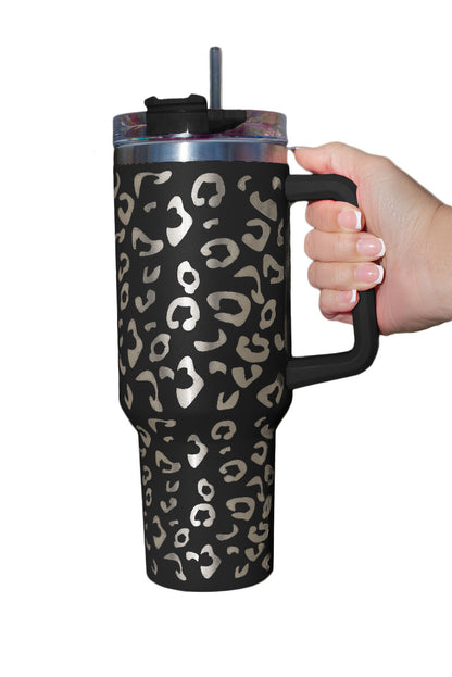 Taza de doble aislamiento con diseño de leopardo