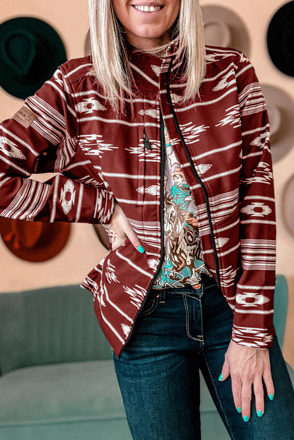 Chaqueta con cremallera y estampado azteca Ruby Western 