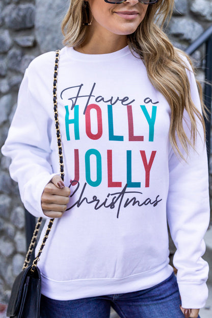 Sudadera con capucha blanca Have a HOLLY JOLLY Christmas