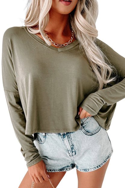 Add some chicness to your wardrobe with the Loose V-Neck Long Sleeve Top—available in cozy rose or leafy green! This top comes in an ultra-soft blend of 65% Polyester, 30% Viscose, and 5% Elastane, so you can rock it in comfort and style. Get yours now at Moodz Boutique!