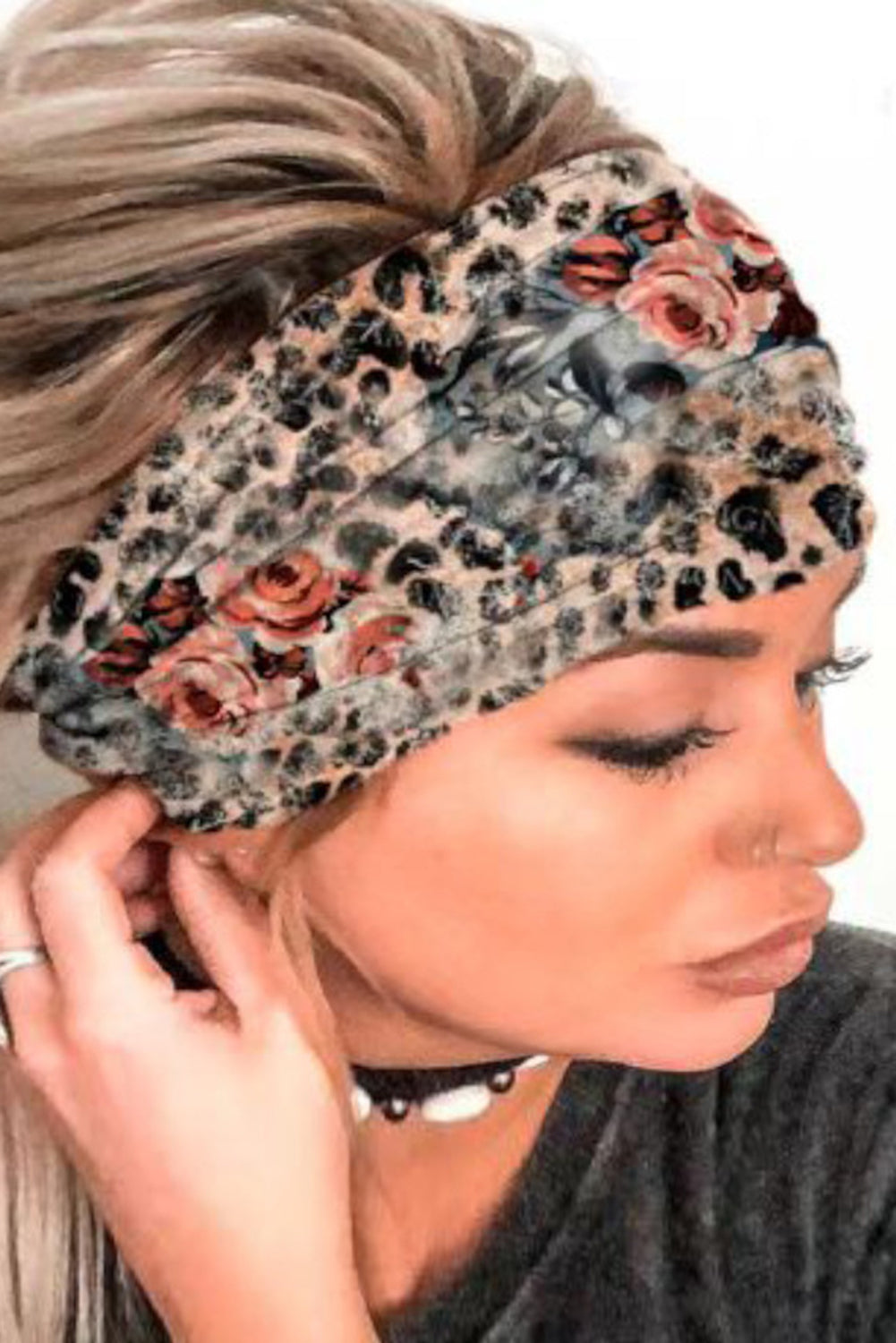 Diadema bohemia con estampado de leopardo