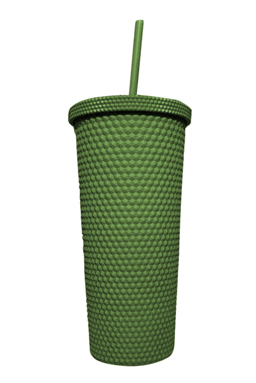 This stylish and eco-friendly cup is crafted with ABS Material and a unique diamond-textured exterior to provide secure sipping on the go. The firm construction and matte finish make it comfortable to hold, and the included lid and straw make it perfect for travel. From Moodz Boutique - choose from Green, Blush Pink, Hot Pink, or Black!