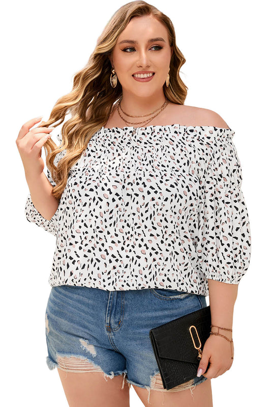 Cheetah Spotted Off Shoulder Blouse