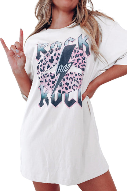 Camiseta de gran tamaño con estampado de rock and roll