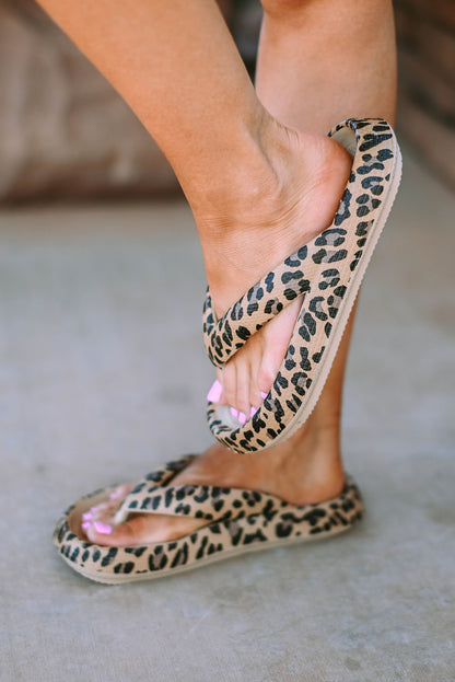 Thick Sole Leopard Flip Flops