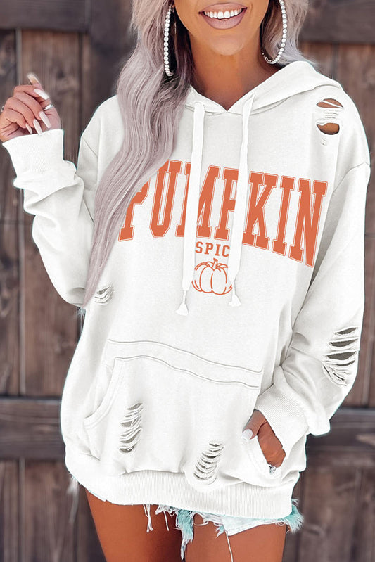 Distressed Pumpkin Spice Hoodie