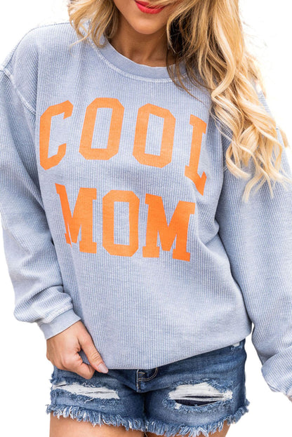 Sudadera con cordón y estampado gráfico Cool Mom en color gris 