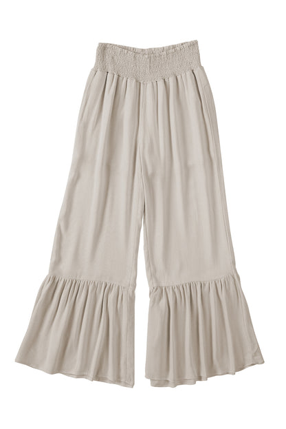 High Waist Ruffled Wide Leg Pants