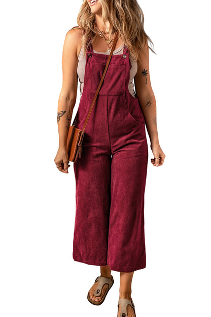 Corduroy Wide Leg Overalls