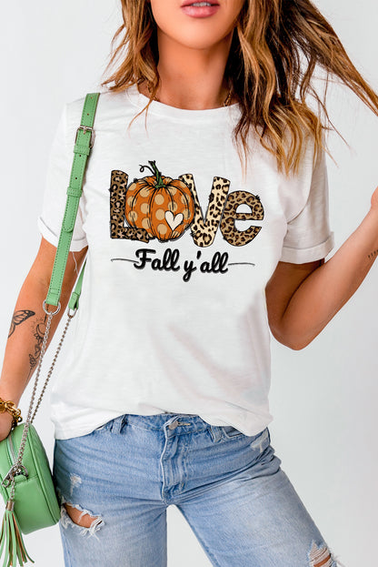 Gráfico de calabaza con estampado de leopardo y amor 