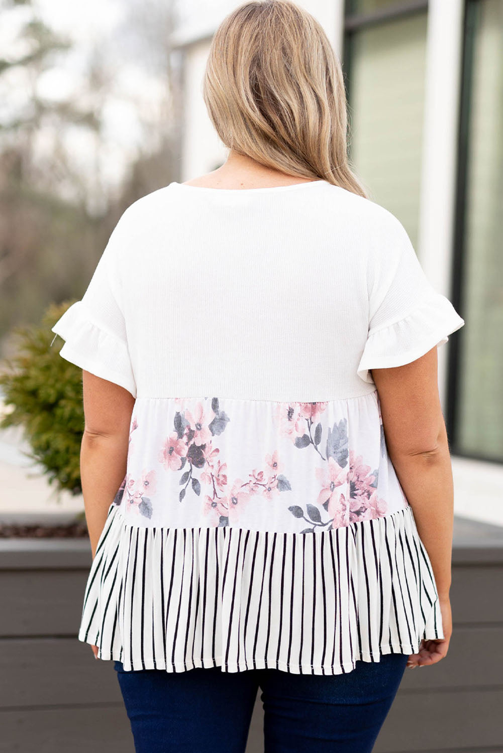 Floral & Stripe Color Block Babydoll