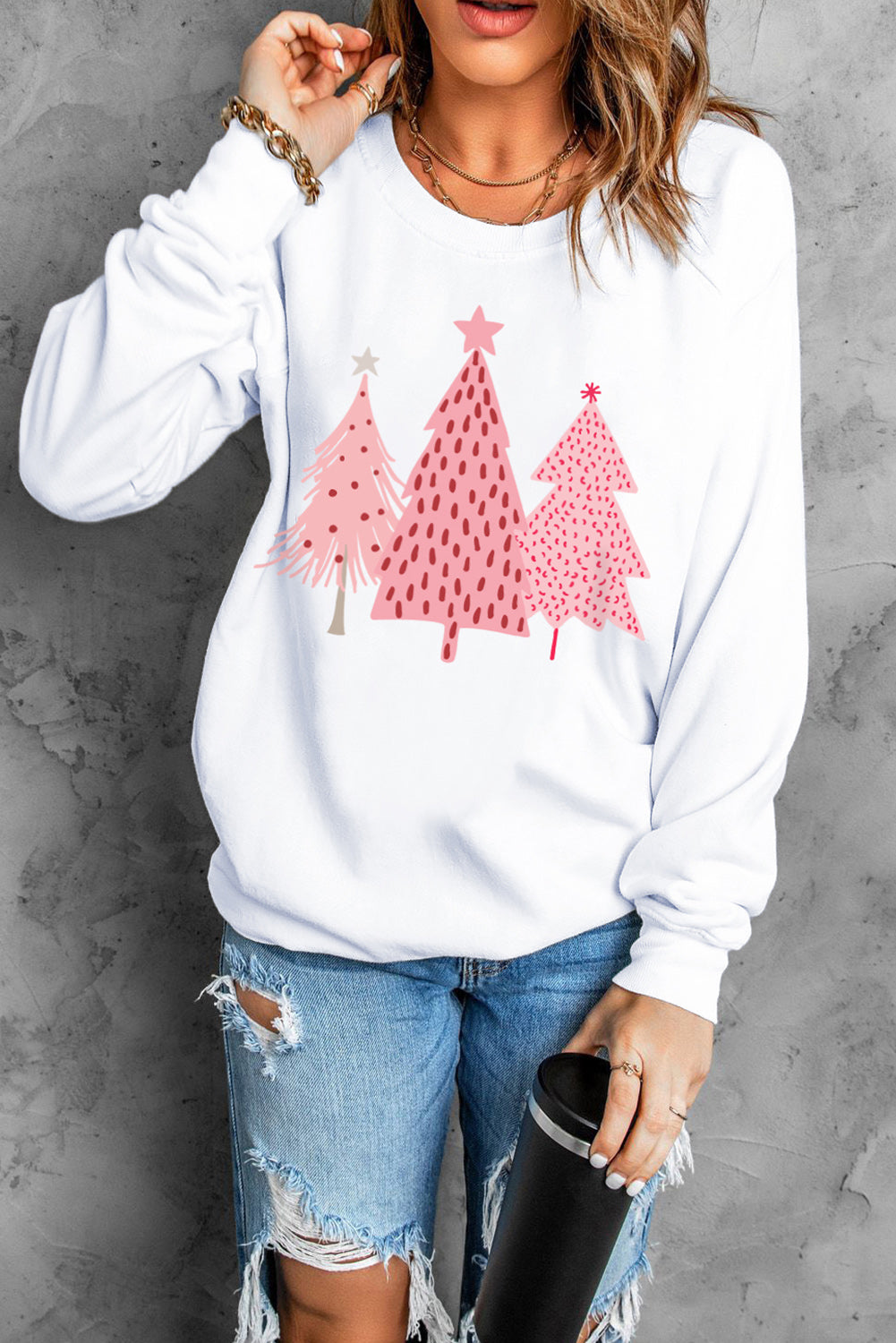 Sudadera con capucha blanca Have a HOLLY JOLLY Christmas