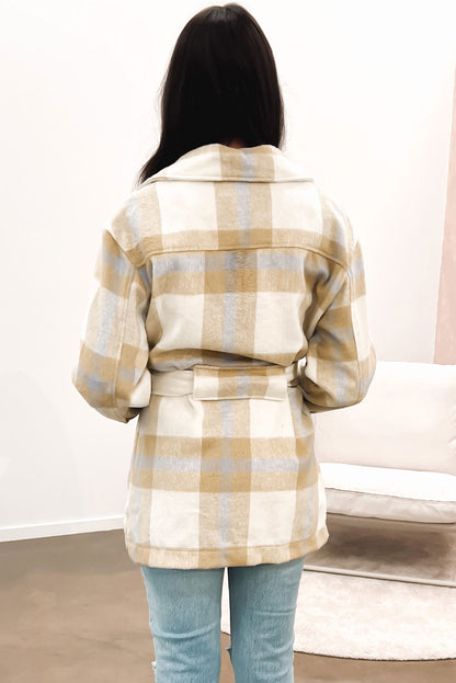 This stylish shacket is sure to be your fashion fave! Its iconic plaid print and button-up closure are bang on-trend, and the flap pockets add a fashion-forward flair. You can style it up with a sweatshirt and jeans to create a look that's killer! 100% Polyester Khaki or Black.