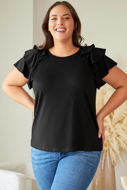 Blusa con mangas escalonadas