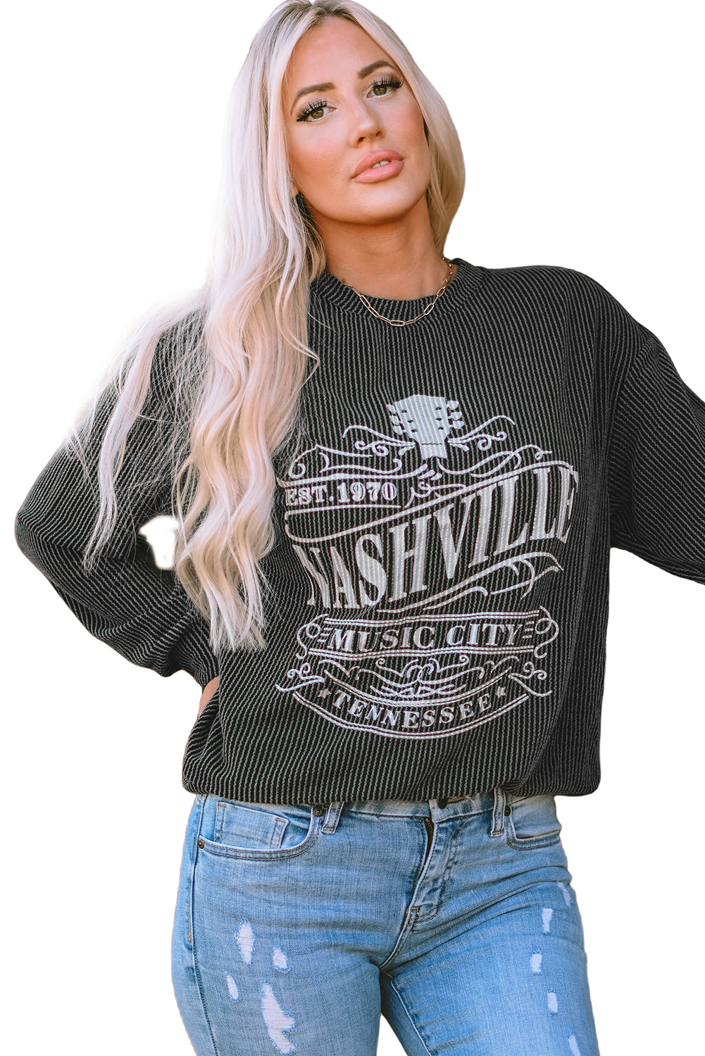 Sudadera con cordón con gráfico de Nashville Music City