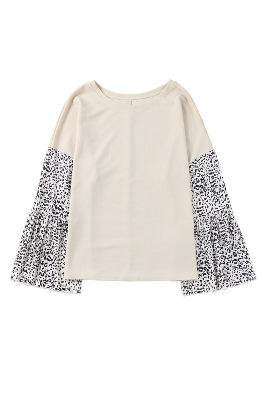 Leopard Bell Sleeve Top