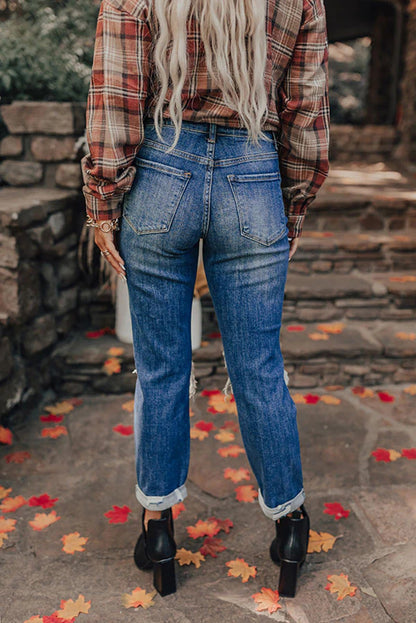 Vintage Distressed Ripped Boyfriend Jeans