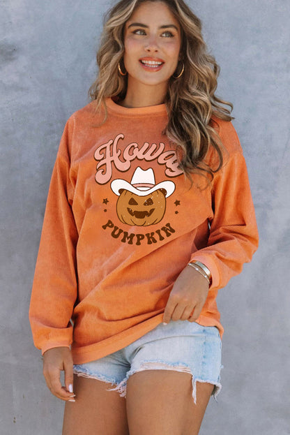 Sudadera con gráfico de sonrisa de calabaza 