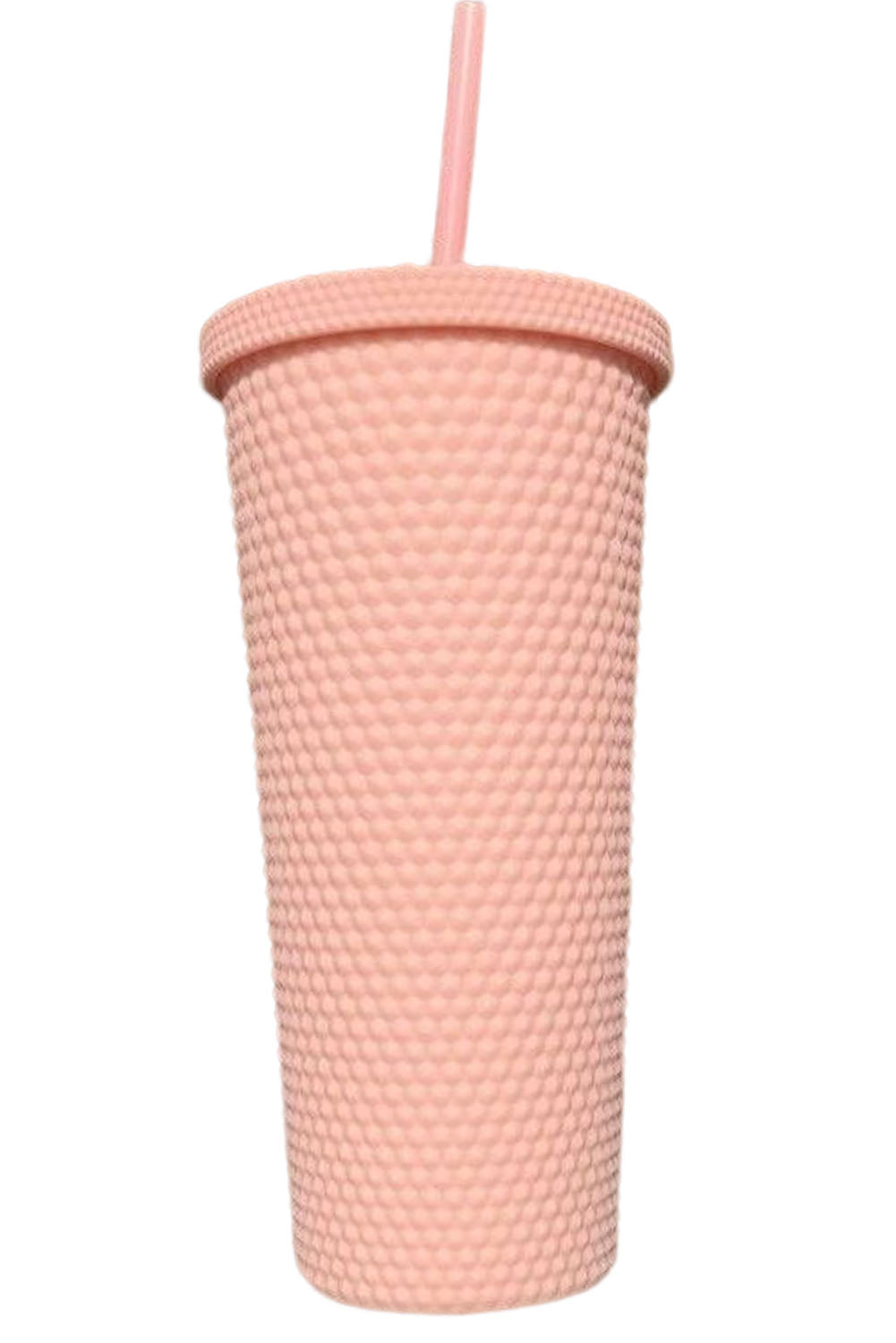 This stylish and eco-friendly cup is crafted with ABS Material and a unique diamond-textured exterior to provide secure sipping on the go. The firm construction and matte finish make it comfortable to hold, and the included lid and straw make it perfect for travel. From Moodz Boutique - choose from Green, Blush Pink, Hot Pink, or Black!