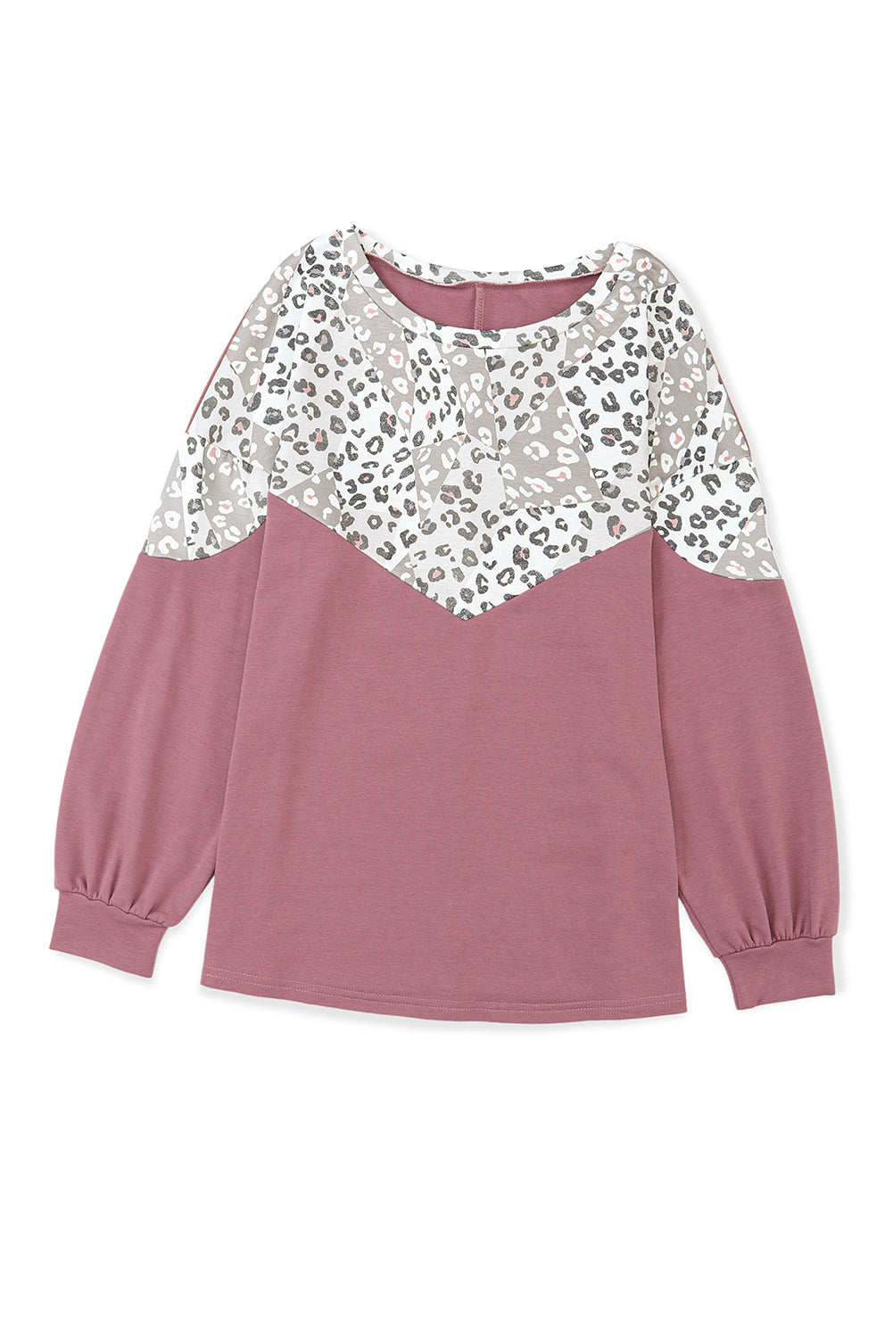 Blusa con estampado de leopardo y patchwork