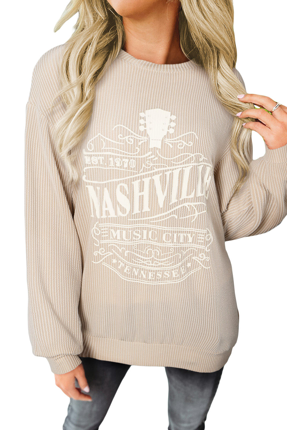 Sudadera con cordón con gráfico de Nashville Music City