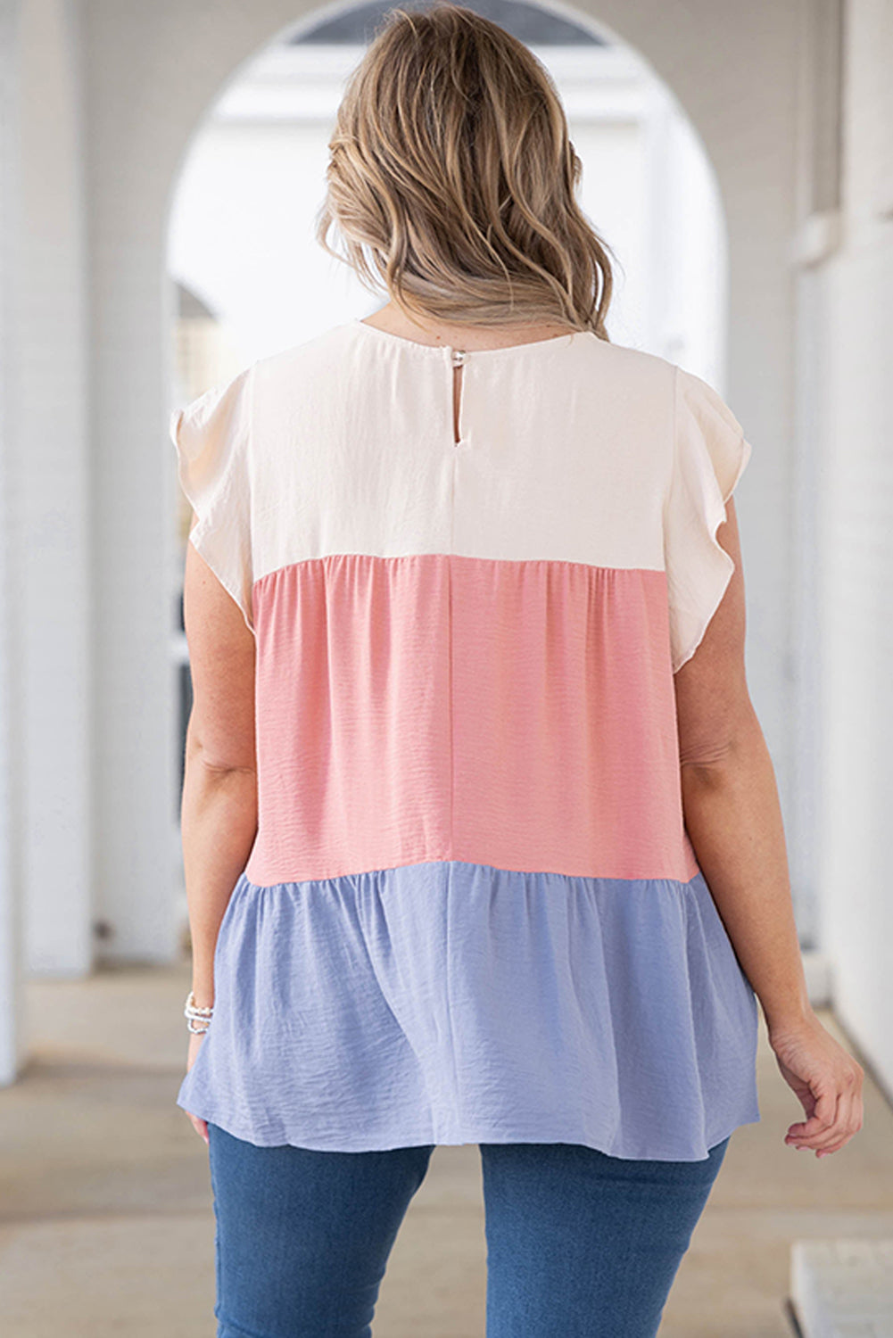 Color Block Flowy Top