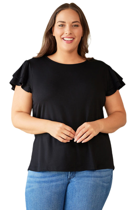 Ruffled Short Sleeve Top