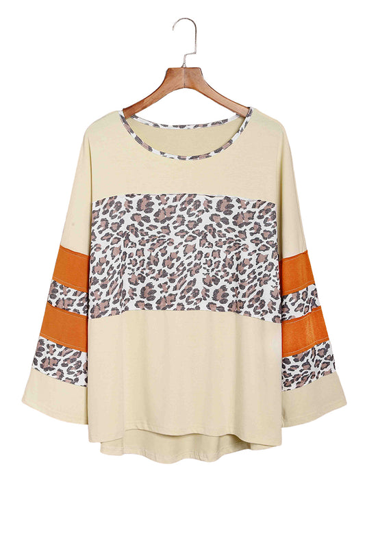 Color Block Leopard Top