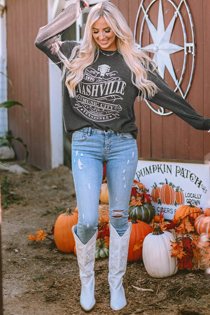 Sudadera con cordón con gráfico de Nashville Music City